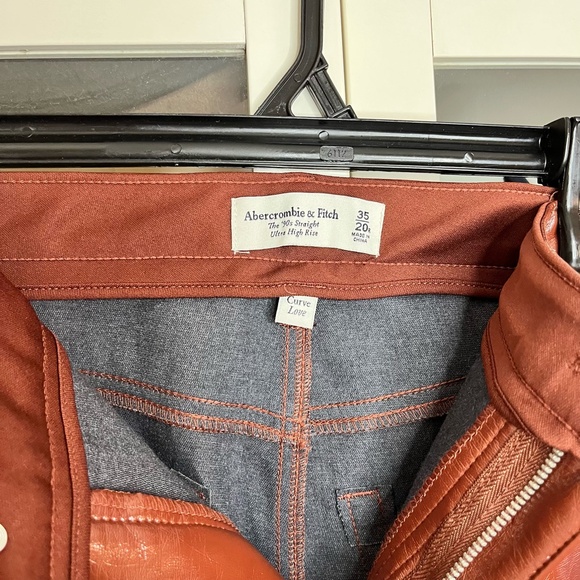 Brown Vegan Leather Abercrombie & Fitch Curve Love Size 35R - Picture 7 of 9